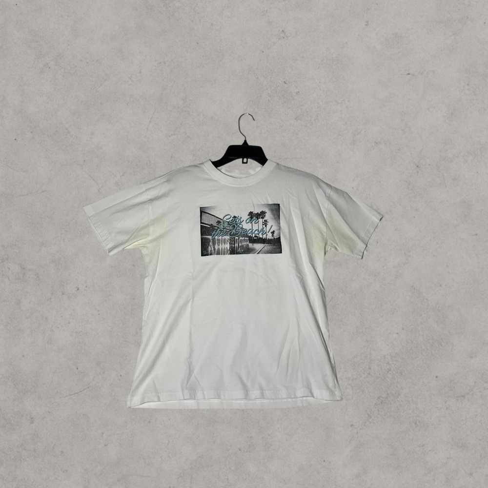 Gymshark Sets on the Beach Graphic T-Shirt White XS Mens Short Sleeve Tee